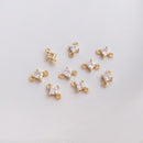 square CZ Pave Charm, square Pendant, Jewelry Making, DIY Jewelry Making, 10pcs