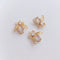 4pcs CZ Paved bee Charm, Gold Plated Brass Earring Findings, shape cubic charm, Cubic zirconia pendant