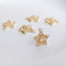 10pcs CZ Paved Star Charm, Gold Plated Brass Earring Findings, shape cubic charm, Cubic zirconia pendant