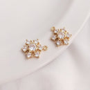 10pcs CZ Paved snowflake Charm, Gold Plated Brass Earring Findings, shape cubic charm, Cubic zirconia pendant