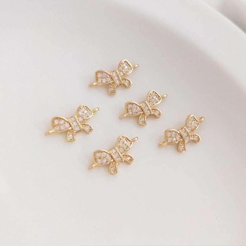 10pcs Big CZ Pave Charm, 15x7.7mm Zircon Connector, Zircon Jewelry Making, Material Craft Supplies