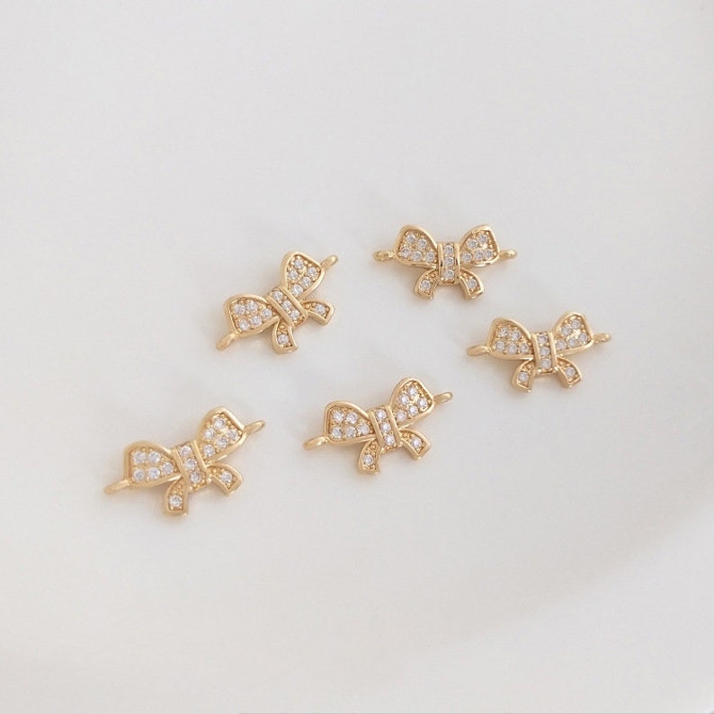 10pcs Big CZ Pave Charm, 15x7.7mm Zircon Connector, Zircon Jewelry Making, Material Craft Supplies