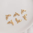 10pcs tail CZ Paved bee Charm, mermaid Zircon pendant, Gold Plated Brass Earring Findings, shape cubic charm, tail zirconia Jewelry