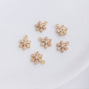 10pcs snowflake CZ Pave Charm, Zircon Connector, Zircon Jewelry Making, Material Craft Supplies