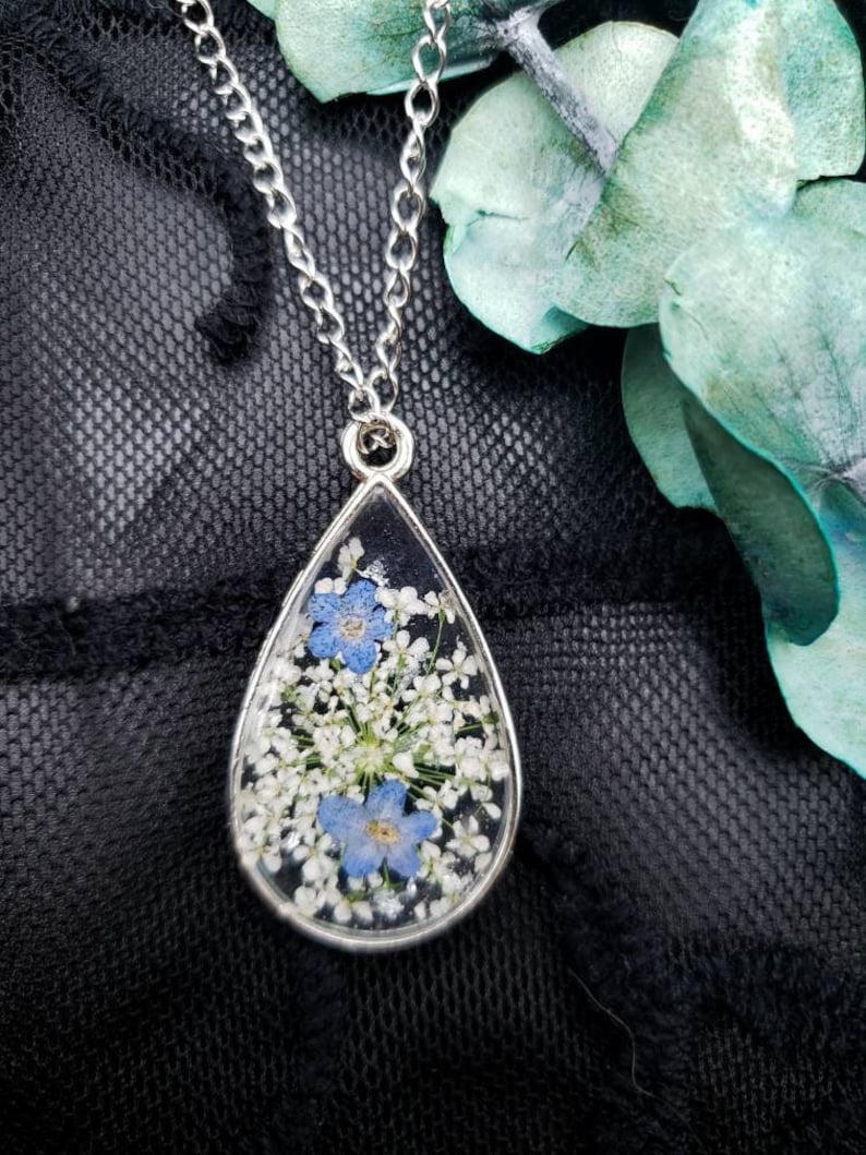 Flower Necklace, Forget Me Not Necklace, Handmade Jewelry, Gift For Her, Thinking of You, Miscarriage Keepsake, Gift for Grief, Mother's Day