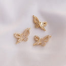 4pcs CZ Pave butterfly Charm Pendant, 10x15mm Zircon butterfly Connector, Jewelry Making, Material Craft Supplies