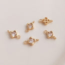 10pcs clover CZ Pave Charm, four-leaf clover CZ Zircon Pendant Charm, Jewelry Making, Material Craft Supplies