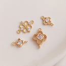 10pcs clover CZ Pave Charm, four-leaf clover CZ Zircon Pendant Charm, Jewelry Making, Material Craft Supplies