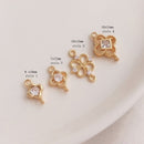 10pcs clover CZ Pave Charm, four-leaf clover CZ Zircon Pendant Charm, Jewelry Making, Material Craft Supplies