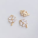 10pcs clover CZ Pave Charm, four-leaf clover CZ Zircon Pendant Charm, Jewelry Making, Material Craft Supplies