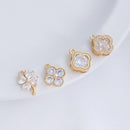 10pcs clover CZ Pave Charm, four-leaf clover CZ Zircon Pendant Charm, Jewelry Making, Material Craft Supplies