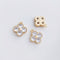 10pcs clover CZ Pave Charm, four-leaf clover CZ Zircon Pendant Charm, Jewelry Making, Material Craft Supplies