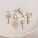 4pcs lock, key Charm pendant, key Pendant Charm, key alphabet keyDIY Finding Jewelry, wholesale prices Nickel free