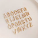 CZ Pave Letter Charm, Zircon Alphabet Charm, Gold Letter Charm, 26 Letters Initial Charms, Gold Plated, Old English Letter Pendant 10pcs