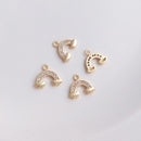 10pcs fish CZ Pave pendant Charm, flower ,crown, sunflower, rainbow clouds Zircon Jewelry Making, Nickel free