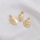 4pcs expression mask CZ Pave pendant Charm, expression mask Zircon Jewelry Making, Nickel free