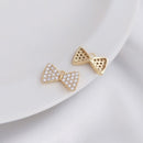 4pcs bow tie CZ Pave pendant Charm, bow tie crown, Zircon Jewelry Making, Nickel free