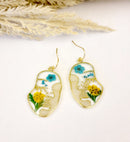 Botanical Pressed Flower Earrings, Pressed flowers Face Resin Earrings, Real Flower , Nature Jewelry mothers day, gifts for her