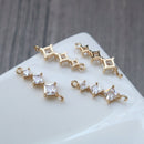 10pcs square CZ Pave Charm, , Zircon Connector, round zircon Charm Pendant, crystal Pave Charm, wholesale prices, High Quality