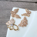 4pcs CZ Pave butterfly Charm Pendant, Zircon butterfly Connector, Jewelry Making, Material Craft Supplies