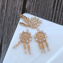 10pcs dream catcher CZ Pave Charm Pendant, Zircon dream catcher Connector, Jewelry Making, Material Craft Supplies