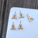 10pcs Leaves CZ Pave Charm, Zircon leaf Connector, Zircon Jewelry Making, Material Craft Supplies