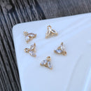 10pcs Leaves CZ Pave Charm, Zircon leaf Connector, Zircon Jewelry Making, Material Craft Supplies