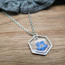 Real Flower Necklace, Forget-Me-Not, Delicate Wildflower Necklace, Dainty Flower Necklace, Minimalist, Gifts For Her, Handmade Jewelry