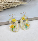 Botanical Pressed Flower Earrings, Pressed flowers Face Resin Earrings, Real Flower , Nature Jewelry mothers day, gifts for her