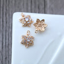 10pcs five-petaled flower, six-petaled flower CZ Pave Charm, Zircon Pendant, flower Charm, DIY Jewelry Making, Material Craft Supplies