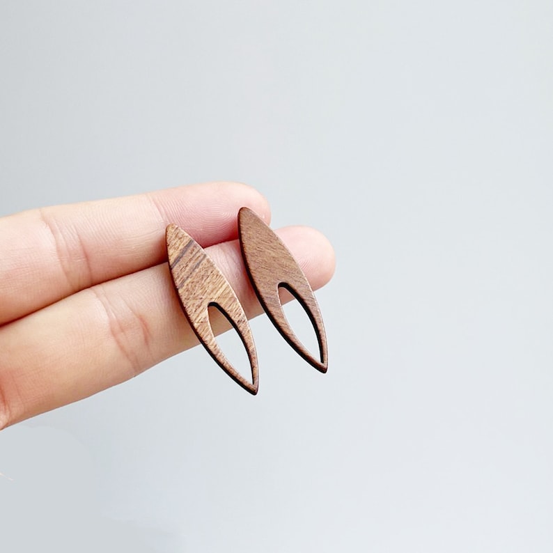 10pcs Teardrop Wood Earrings, Ear Wire, Earrings Post, Wood Earrings Studs,Diy Jewelry Accessories Craft Supplies