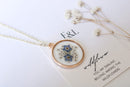 Forget-Me-Not and Queen Anne's Lace Pressed Wildflower Necklace | Resin Necklace | Dried Wildflowers | Mother's Day Gift | Real Flower