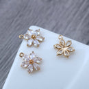 10pcs five-petaled flower, six-petaled flower CZ Pave Charm, Zircon Pendant, flower Charm, DIY Jewelry Making, Material Craft Supplies