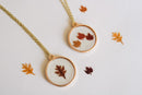 Real Pressed Oak / Maple Leaf Resin Necklace | Fall Necklace | Autumn Jewelry | Resin Necklace | Fall Gift