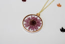 Real Pressed Chrysanthemum Resin Necklace | Fall Necklace | Autumn Jewelry | Mums | Resin Necklace | Fall Gift