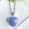 Resin heart necklace, Forget-me-me-not necklace, Rounded heart pendant, Valentine's Day necklace, Pressed flower necklace, Gifts for her