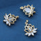 10pcs lotus cz pave Leaves pendant charm, brass gold plated lotus necklace pendant, pave charm