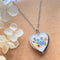 Heart Locket Necklace, Photo Heart Pendant, Forget Me Not Heart Locket, Tiny Heart Necklace, Silver Heart Photo Locket, Openable Pendant