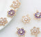 10pcs six petal flower CZ Pave Charm, 13mm zircon Charm Pendant, Diy Glass crystal Pave Charm, Jewelry Making Supplies