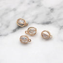 10pcs ball gold cone cz pave charm pendant, Zircon pendant, DIY Jewelry Making