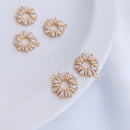 4pcs wreath CZ Pave Charm, Zircon Pendant, DIY Jewelry Making, Material Craft Supplies