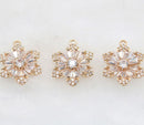 10pcs six petal flower CZ Pave Charm, 13mm zircon Charm Pendant, Diy Glass crystal Pave Charm, Jewelry Making Supplies