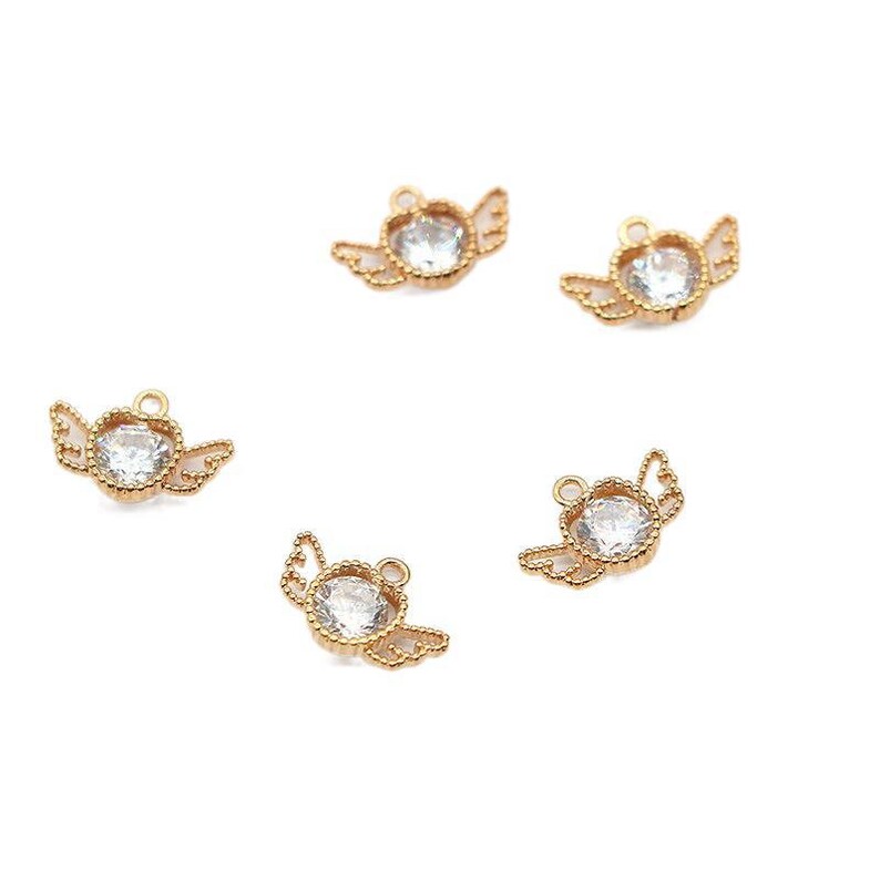 10pcs little angel CZ Pave Charm, cat Pendant, little angel 12x8mm Jewelry Making, DIY Jewelry Making