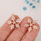 10PCS Gold Plated Cubic Zirconia Snowflake Charms,CZ Pave Flower Pendant