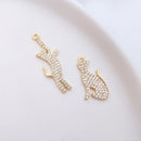 10pcs cat CZ Pave Charm, cat Zircon Pendant, DIY Jewelry Making, Material Craft Supplies