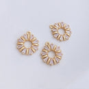 4pcs wreath CZ Pave Charm, Zircon Pendant, DIY Jewelry Making, Material Craft Supplies