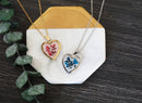 Handmade Pressed Natural Flower Stainless Steel Heart Locket Necklace| Silver Gold Tone Photo Locket Pendant Necklace