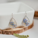 Forget me not Flower Resin Earrings,Pressed Flower Earrings,Real Dried Flower Earring, Bridesmaid Earring, Summer Jewelry, Mother's Day Gift