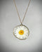 Resin pendant with real daisy, necklace with real flower