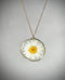 Resin pendant with real daisy, necklace with real flower